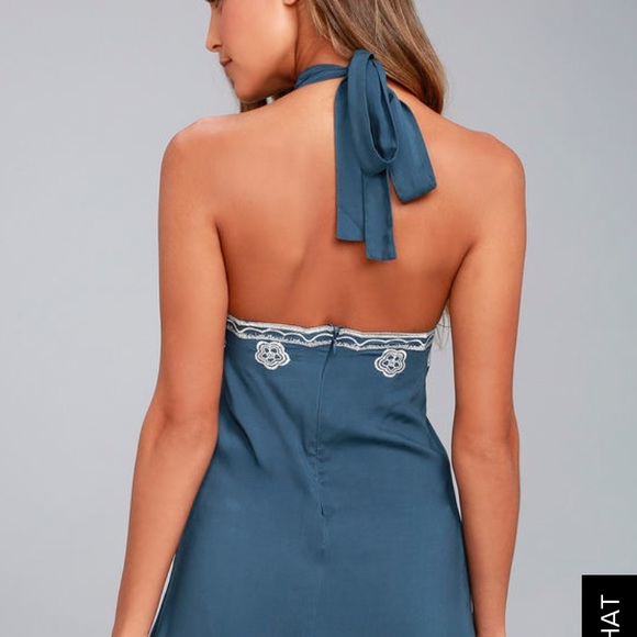 Lulus blue halter dress - Picture 2 of 4